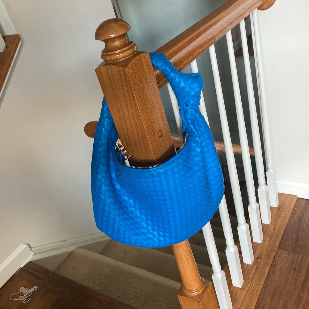 Anthropologie Electric Blue Woven Hobo Bag